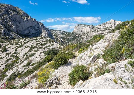 The Calanque de Morgiou one of the biggest calanques located between Marseille and Cassis France