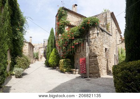 Houses Made Of Stone In Peratallada, Spain
