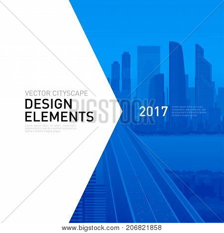 Design element for corporate graphic layout. Modern background template design for investment, business, real estate, construction.