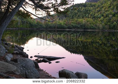 Early morning light at Chapel Pond in the Adirondacks