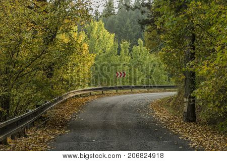 Road Near Becov Nad Teplou Town In West Bohemia