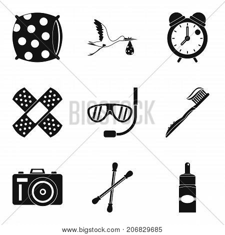 Health camp icons set. Simple set of 9 health camp vector icons for web isolated on white background