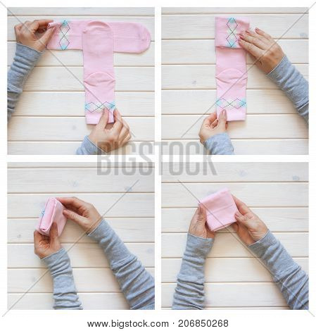 Clothes Storage. Order In The Closet. Folding Socks. Master Class.