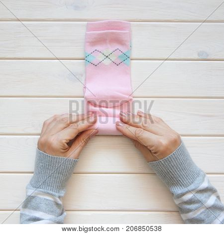 Clothes Storage. Order In The Closet. Folding Socks. Master Class.