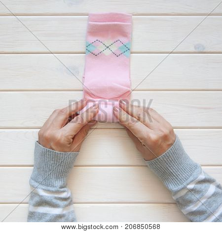 Clothes Storage. Order In The Closet. Folding Socks. Master Class.