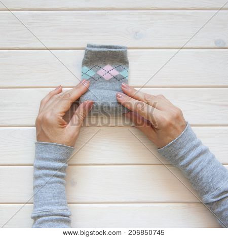 Clothes Storage. Order In The Closet. Folding Socks. Master Class.