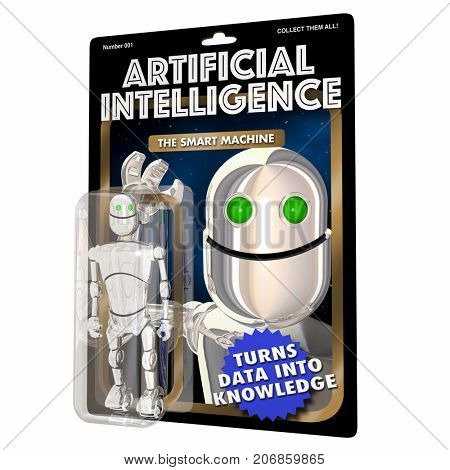 Artificial Intelligence AI Robot Action Figure 3d Illustration