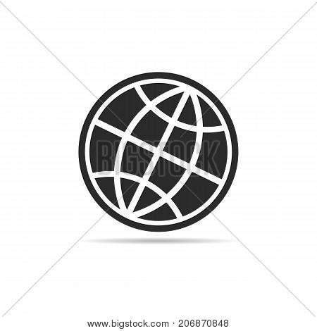 Web globe icon sign on white background