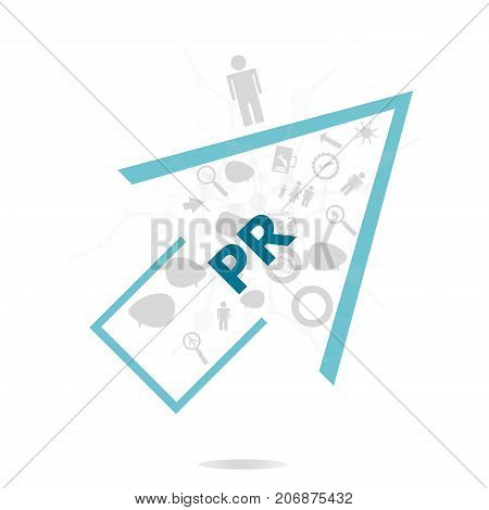 Text Pr. Public Relations. Advertising Concept . Data Protection And Secure Elements Inforgaphic Set