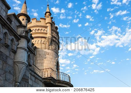 Tower Of Swallow Nest Castle In Crimea