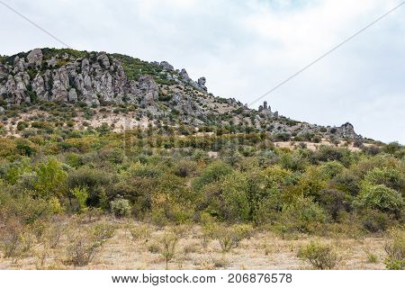 Demerdzhi Mountain With Ekaterina Head Rock