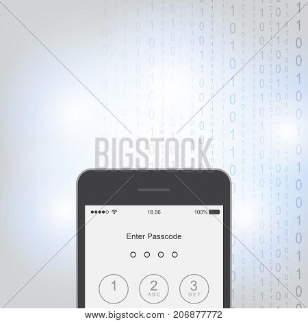 Enter password on Mobile Application Interface Sign in page on smartphone screen. Mobile account. Modern concept for web banners web sites infographics. Creative flat design vector illustration