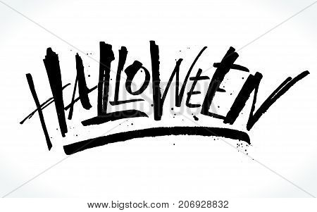 Halloween ink lettering. Modern calligraphy, vector illustration. Template for posters, banners, web design or photo overlays.
