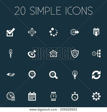 Elements Refresh, Approve, Time Pin And Other Synonyms Calendar, Pin And House.  Vector Illustration Set Of Simple Administration Icons.