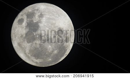Detail big full moon lighting from center