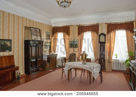 Konotop,Ukraine,  AUGUST  14, 2013:House-Museum of General Mikhail Dragomirov in the city of Konotop Sumy region Ukraine. Interior living room