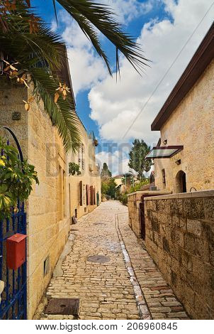 old house in Yemin Moshe district, Jerusalem, Israelin 