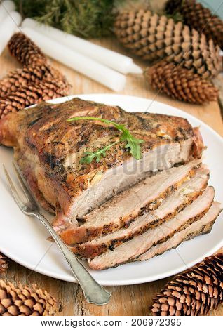 Cold Boiled Pork Is A Traditional Russian, Austrian Or German Dish Of Meat With Spices And Garlic. C