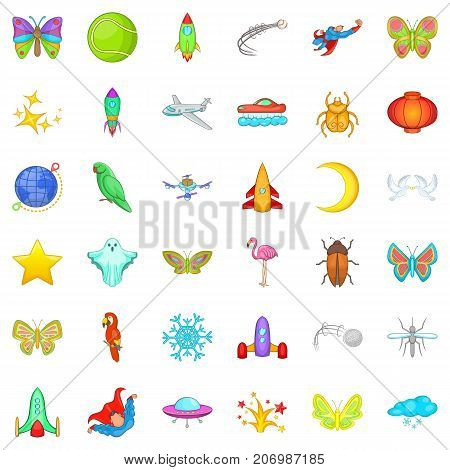 Firework icons set. Cartoon style of 36 firework vector icons for web isolated on white background