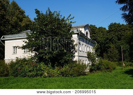 White stone old house in nature is a great place to relax.