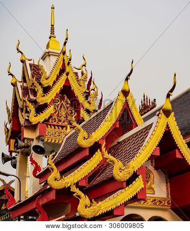 Rooftop Ridges And Spires At The Grand Palance In Bangkok.