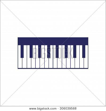 Pianino, Piano Keyboard Icon Isolated Sign Symbol. Flat Vector Illustration.