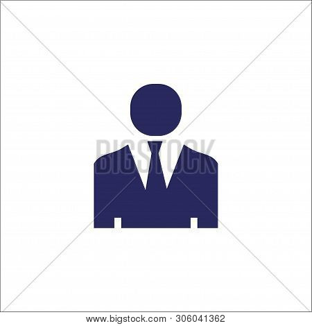 User, Businessman Silhouette With Tie Icon Isolated Sign Symbol. Flat Vector Illustration.