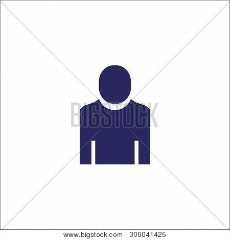 User, Man Silhouette Icon Isolated Sign Symbol. Flat Vector Illustration.