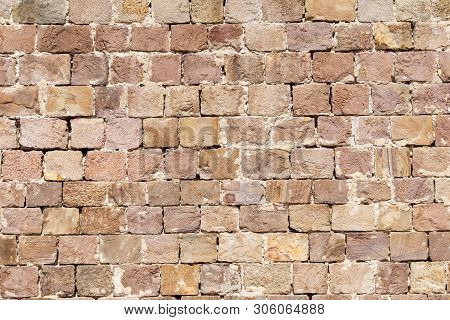 Old Stone Brick Wall Surface As Background