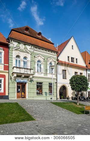 Bardejov, Slovakia - August 10, 2015: Old Main Square Buildings. Mostly Renaissance, Originally Goth