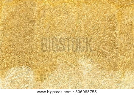 Grunge Yellow Wall Texture Close Up As Background