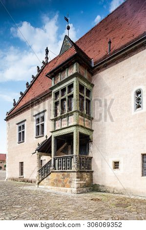 Bardejov, Slovakia - August 10, 2015:one Of The Outside Walls Of Old Town Hall In Bardejov, Slovakia