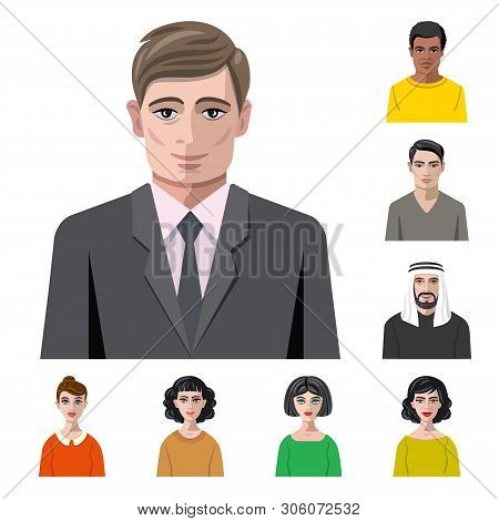 Vector Design Of Avatar And Face Logo. Collection Of Avatar And Profile Stock Vector Illustration.