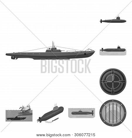 Vector Design Of Army And Deep   Logo. Set Of Army And Nuclear Vector Icon For Stock.