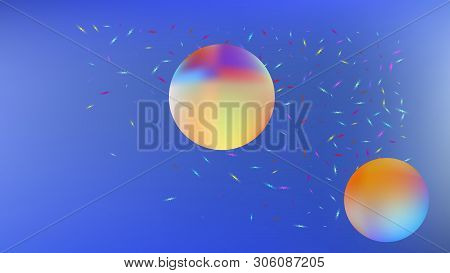 Clean Space Fantasy. Plain Colorific Illustration.  Background Texture, Smoot. Azure Colored Backgro