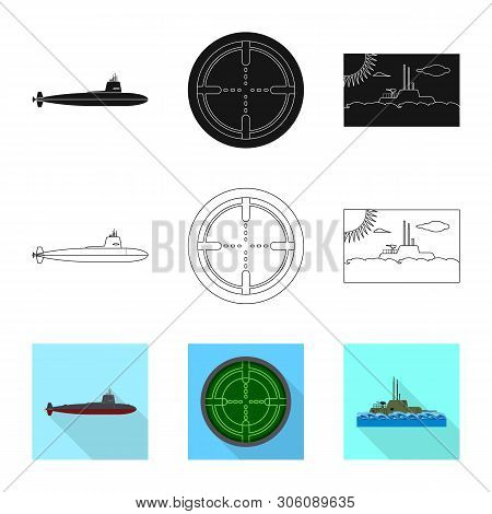 Vector Design Of War  And Ship Icon. Set Of War  And Fleet Vector Icon For Stock.