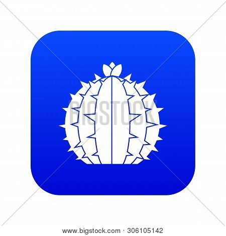 Lophophora Cactus Icon Digital Blue For Any Design Isolated On White Vector Illustration