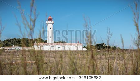 Architectural Detail Of The Corbeaux Marine Lighthouse In Yeu Island