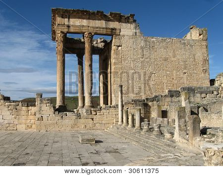 Ruins Of Dougga - Ruins of Ancient Roman City Dougga in Tunisia
