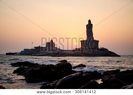 Sunrise Above The Sea Kanyakumari Comorin Cape India