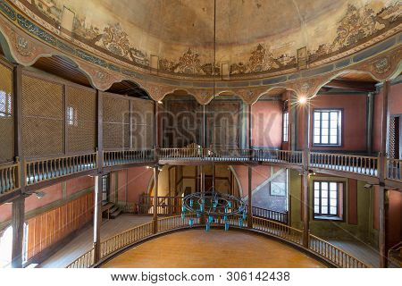 Cairo, Egypt- April 1 2018: Whirling Dervishes Ceremony Hall At The Mevlevi Tekke, An Old Abandoned 