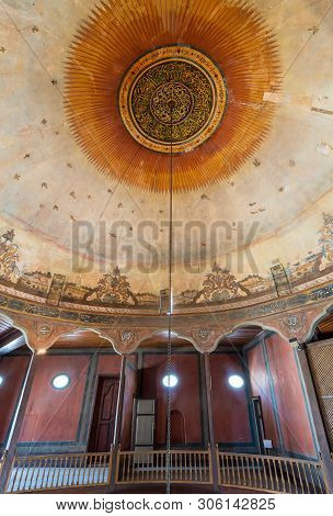 Cairo, Egypt- April 1 2018: Whirling Dervishes Ceremony Hall At The Mevlevi Tekke, An Old Abandoned 