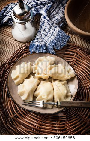 Homemade Dumplings With Cheese.