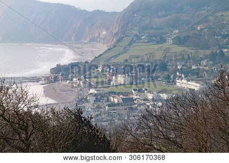 Telephoto Shot Of Sidmouth From The Top Of Salcombe Hill.