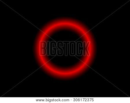 Red Neon Light Effect On Black Background. Stock Vector Illustration.