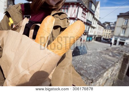 French Girl With Baguettes