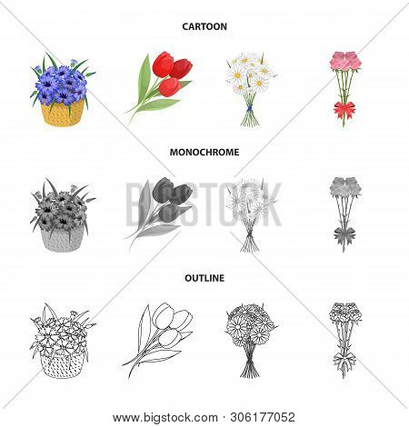 Vector Design Of Spring And Wreath Icon. Collection Of Spring And Blossom Vector Icon For Stock.