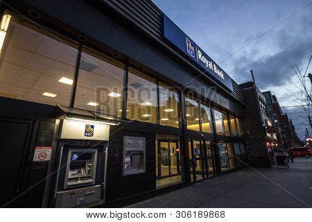 Montreal, Canada - November 13, 2018: Logo Of The Royal Bank Of Canada (rbc) In Toronto, Ontario On 