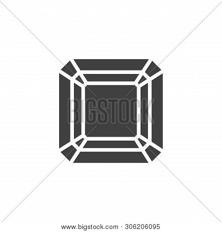 Asscher Diamond Vector Icon. Filled Flat Sign For Mobile Concept And Web Design. Gemstone Diamond Gl