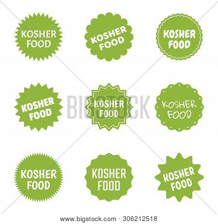 Kosher Food Icon Set, Jewish Healthy Food Labels